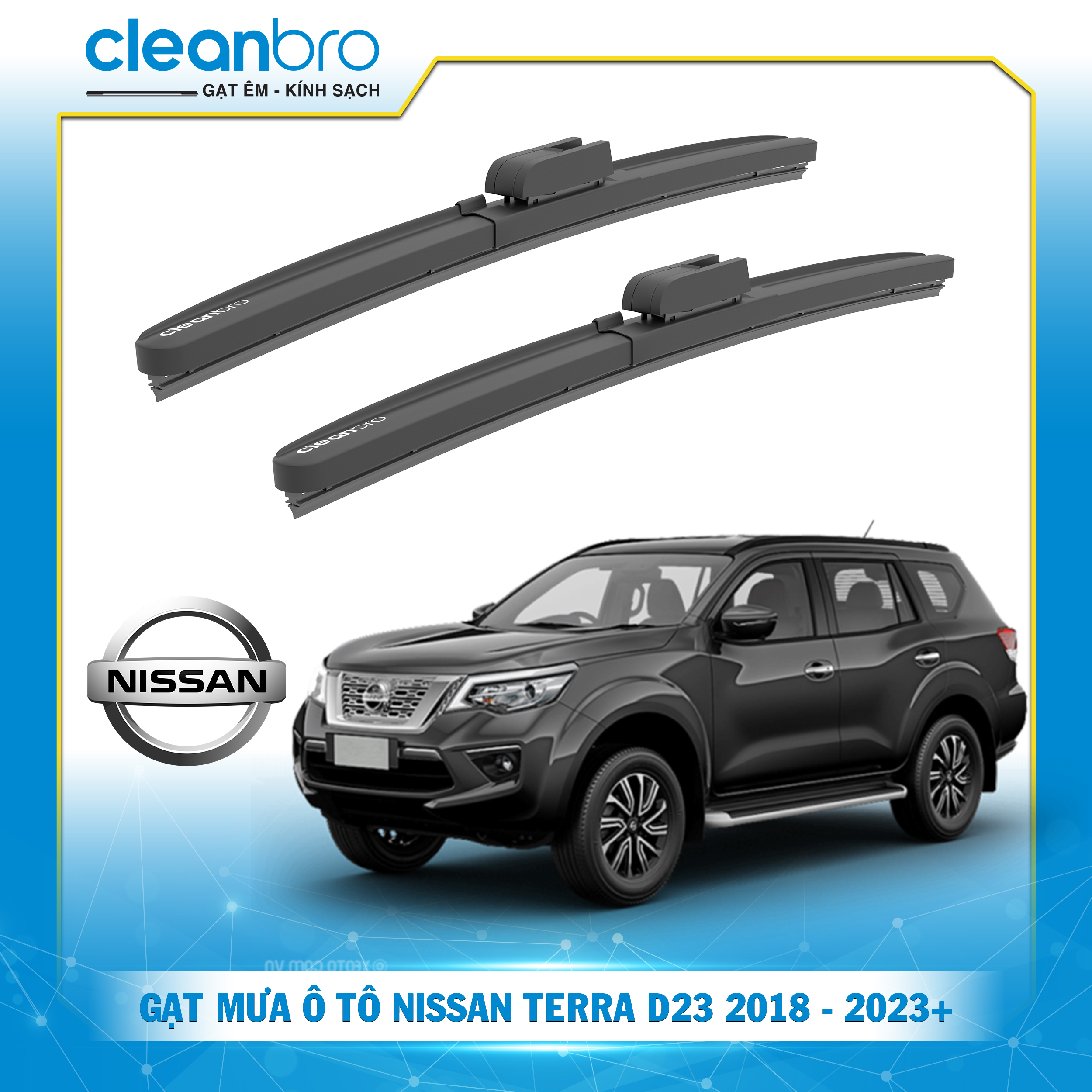 Gạt mưa ô tô hiệu ứng lá sen Nissan Terra D23 [2018-2023+]